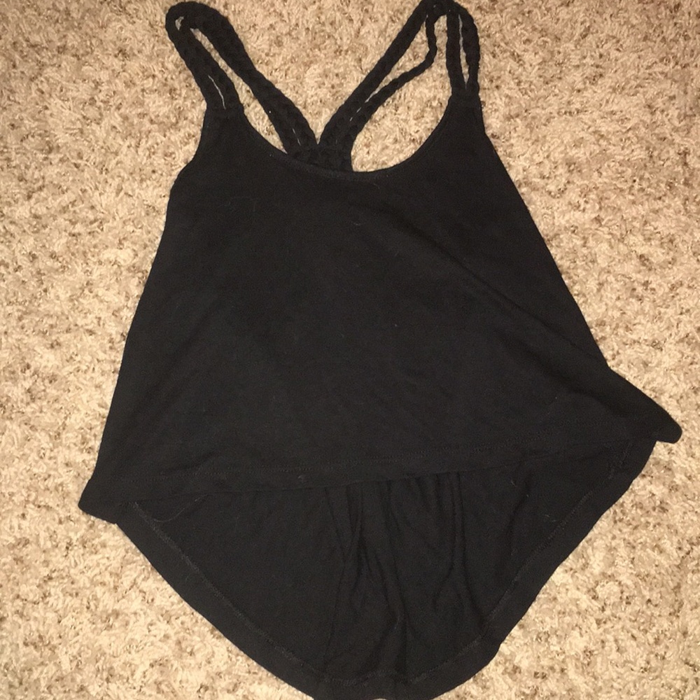 flowy black crop top